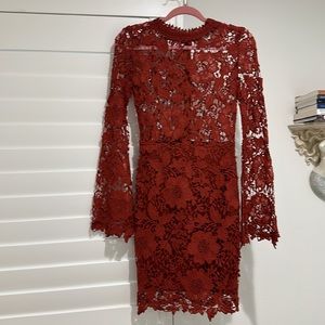 NWOT burnt orange midi dress